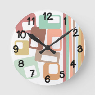 Lines & Rectangles Ronde Klok