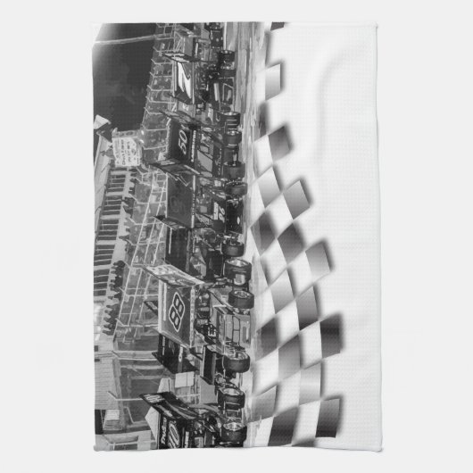 Lineup-scharnige Sprint-auto's starten Theedoek (Verticaal)