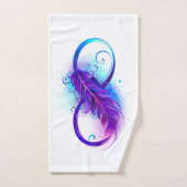 L'infini avec plume violette (Serviette à main)