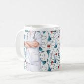 L'Infirmière Blanche Scrubs Personnalisé Café Mug (Devant gauche)