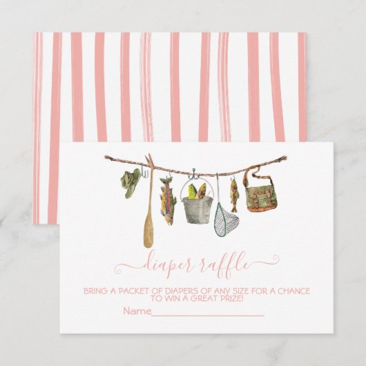 Linge à pêche Tirage au sort Carte de fille couche (Devant / Derrière)