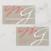 Linge beige Corail Monogramme Carte de visite mode (Devant / Derrière)