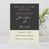 Linge Beige Gris Faire-part de mariage moderne (Debout devant)