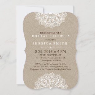 Linge beige Invitation dentelle blanche Fête des m
