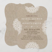 Linge beige Invitation dentelle blanche Fête des m (Devant / Derrière)
