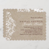 Linge beige Invitation dentelle blanche Fête des m (Devant / Derrière)