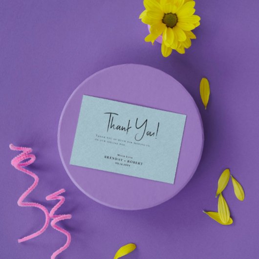 Linge bleu Carte de remerciements de bienvenue à s