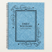 Linge bleu clair Texture Vintage noir Cadre (Devant)