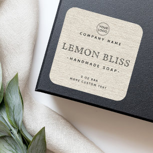 Linge brun brun clair look carré produit étiquette