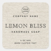 Linge brun brun clair look carré produit étiquette (Devant)