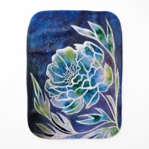 Boho Navy bleu céleste Dahlia aquarelle florale