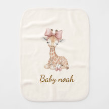 Chiffon de bavoir personnalisé de girafe mignon po