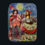 Linge De Bébé Mona Lisa Romantic Funny Art coloré<br><div class="desc">Cette merveilleuse invitation prend des éléments de la Mona Lisa et de Van Gogh's Starry nuit pour faire un thème mariage exceptionnellement unique et fantasque stationnaire pour une invitation, merci, numéro de table, et plus encore! Mona Lisa - Cette image présente la Mona Lisa avec son homme, dansant dans la...</div>