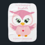 Linge De Bébé Petite fille Premier anniversaire Cute Pink Owl<br><div class="desc">Petite fille Premier anniversaire mignonne Chouette rose tissu de bébé burp</div>