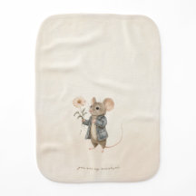 Souris peinte à la main avec pouponnière à fleurs