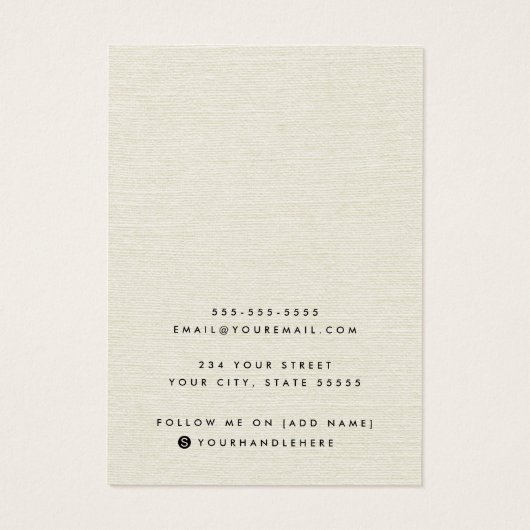 Linge de crème look oreille collier carte d'affich (Dos)