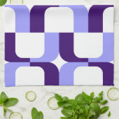 Linge De Cuisine 020614 - Bleu pastel et violet profond sur blanc (Plié)