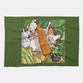 Linge De Cuisine 100% Veggie Joyeux Cochon De Guinée Avec Carotte (Horizontal)