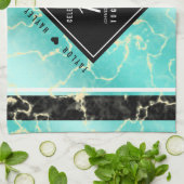 Linge De Cuisine 11ème anniversaire de Mariage turquoise (Plié)