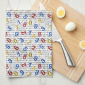 Linge De Cuisine 123 Numéros Rouge Jaune Bleu Bleu Blancs Binary (Quart Plié)