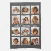 Linge De Cuisine 12 Collage Photo Charbon Gris Moderne Texte (Vertical)