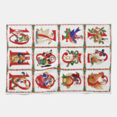 Linge De Cuisine 12 Jours De Caillot De Noël Imprimer Cadeaux (Horizontal)