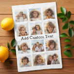 Linge De Cuisine 12 Photo Instagram Collage avec Arrière - plan bla<br><div class="desc">Ajoutez vos photos préférées à ce modèle amusant. Vous pouvez utiliser des photos Instagram ou n'importe quelle photo pour cette grille.</div>