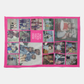 Linge De Cuisine 17 Collage photo et texte - Peut éditer rose chaud (Horizontal)