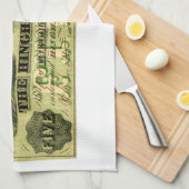 Linge De Cuisine 1860 Hingham Massachusetts Note à cinq dollars (Quart Plié)