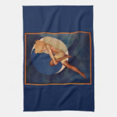 Linge De Cuisine 1920 hosiery et belle femme sur la lune (Vertical)