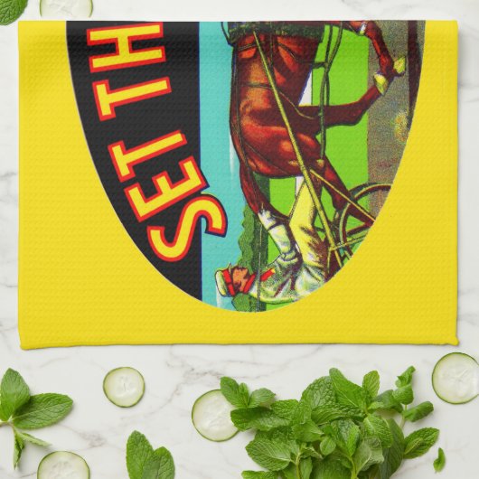 Linge De Cuisine 1930 Définir le étiquette de caisse de légumes Pac (Plié)