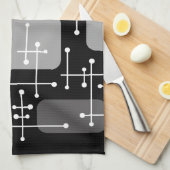 Linge De Cuisine 1950 Eames Era Art Crosshairs Black White (Quart Plié)