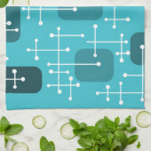 Linge De Cuisine 1950 Eames Era Art Crosshairs Turquoise (Plié)