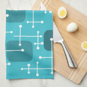 Linge De Cuisine 1950 Eames Era Art Crosshairs Turquoise (Quart Plié)
