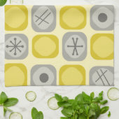 Linge De Cuisine 1950 Mod Art Soft Cubes Jaune Grey (Plié)