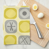 Linge De Cuisine 1950 Mod Art Soft Cubes Jaune Grey (Quart Plié)