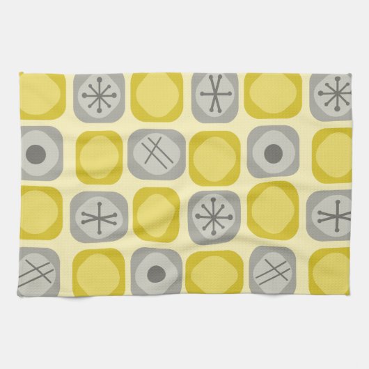 Linge De Cuisine 1950 Mod Art Soft Cubes Jaune Grey (Horizontal)