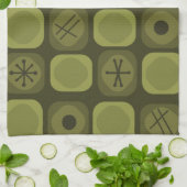 Linge De Cuisine 1950 Mod Art Soft Cubes Olive Green (Plié)