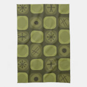 Linge De Cuisine 1950 Mod Art Soft Cubes Olive Green (Vertical)