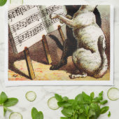 Linge De Cuisine 19e C. Chats chanteurs (Plié)