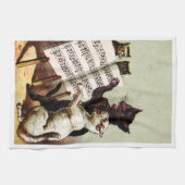 Linge De Cuisine 19e C. Chats chanteurs (Horizontal)