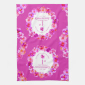 Linge De Cuisine 1er anniversaire mariage fête rose fleur (Vertical)