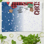 Linge De Cuisine 1er Noël Santa Hat White Neige Bébé Reindeer (Plié)