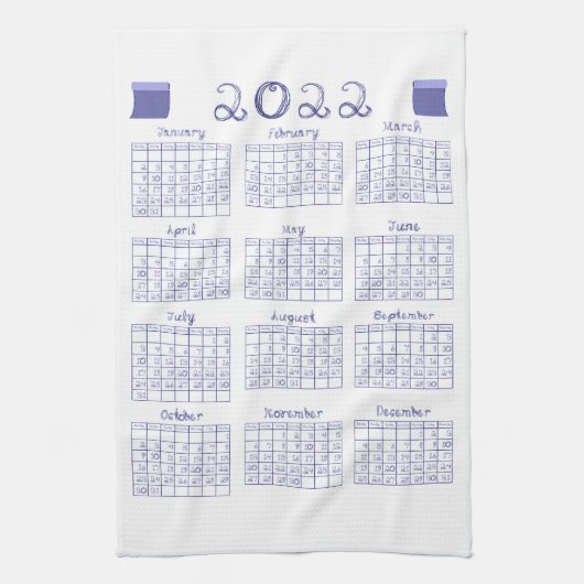 Linge De Cuisine 2022 Calendrier - Font de structure Veri Peri (Vertical)