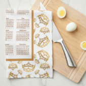 Linge De Cuisine 2022 Calendrier Queen Hearts Gold Crown Tiara Bord (Quart Plié)