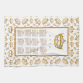 Linge De Cuisine 2022 Calendrier Queen Hearts Gold Crown Tiara Bord (Horizontal)