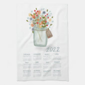 Linge De Cuisine 2022 Tea Towel Calendar Flower Jar Kitchen Towel (Vertical)