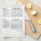 Linge De Cuisine 2023 Calendrier Black Fabric Font Line Art Sewing (Quart Plié)