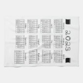 Linge De Cuisine 2023 Calendrier Black Fabric Font Line Art Sewing (Horizontal)