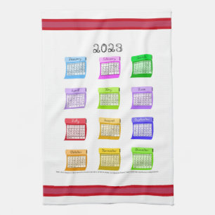 Linge De Cuisine 2023 Calendrier Boulons De Tissu Viva Magenta Bord